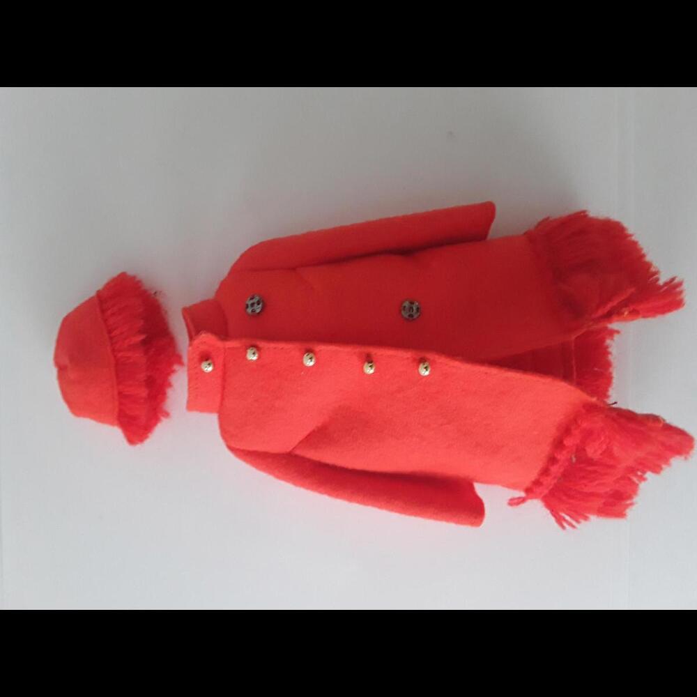 Vintage 1960's Original Barbie Mattel Orange Elegance Dress Coat /  Hat